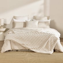 Chunky Embossed Faux Fur Throw